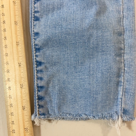 Levi's Classic Blue Straight Leg Jeans with Distressed Details - Picture 11 of 12